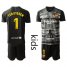 Barcelona #1 Ter Stegen Black Goalkeeper Kid Soccer Club Jersey