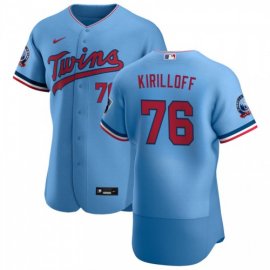 Minnesota Twins #76 Alex Kirilloff Mens Nike Light Blue Alternate 2020 60th Season Authentic Team MLB Jersey