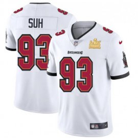 Tampa Bay Buccaneers #93 Ndamukong Suh Mens Super Bowl LV Champions Patch Nike White Vapor Limited Jersey