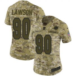 Nike Miami Dolphins #90 Shaq Lawson Camo Womens Stitched NFL Limited 2018 Salute To Service Jersey