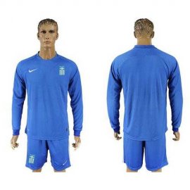 Greece Blank Away Long Sleeves Soccer Country Jersey