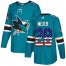 Adidas San Jose Sharks #28 Timo Meier Teal Home Authentic USA Flag Stitched NHL Jersey