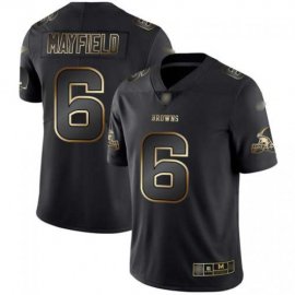 Nike Cleveland Browns #6 Baker Mayfield Black/Gold Mens Stitched NFL Vapor Untouchable Limited Jersey