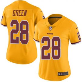 Nike Washington Football Team #28 Darrell Green Gold Womens Stitched NFL Limited Rush Jersey