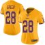Nike Washington Football Team #28 Darrell Green Gold Womens Stitched NFL Limited Rush Jersey