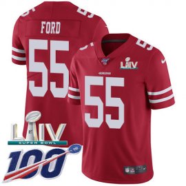 Nike San Francisco 49ers #55 Dee Ford Red Super Bowl LIV 2020 Team Color Mens Stitched NFL 100th Season Vapor Limited Jersey