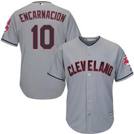 Cleveland Indians #10 Edwin Encarnacion Grey Road Stitched Youth MLB Jersey
