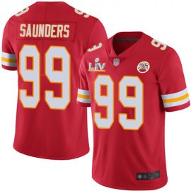 Nike Kansas City Chiefs #99 Khalen Saunders Red Team Color Mens Super Bowl LV Bound Stitched NFL Vapor Untouchable Limited Jersey