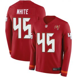 Nike Tampa Bay Buccaneers #45 Devin White Red Team Color Mens Stitched NFL Limited Therma Long Sleeve Jersey