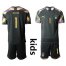 Italy #1 Buffon Black Goalkeeper Kid Soccer Country Jersey