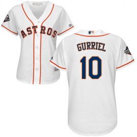 Houston Astros #10 Yuli Gurriel White Home 2019 World Series Bound Womens Stitched MLB Jersey