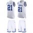 Nike Dallas Cowboys #21 Ezekiel Elliott White Mens Stitched NFL Limited Tank Top Suit Jersey