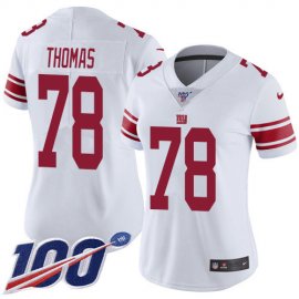 Nike New York Giants #78 Andrew Thomas White Womens Stitched NFL 100th Season Vapor Untouchable Limited Jersey