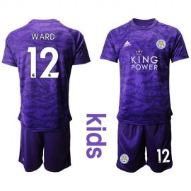 Leicester City #12 Ward Purple Goalkeeper Kid Soccer Club Jersey