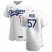 Los Angeles Dodgers #57 Alex Wood Mens Nike White Home 2020 Authentic Player MLB Jersey