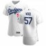 Los Angeles Dodgers #57 Alex Wood Mens Nike White Home 2020 Authentic Player MLB Jersey