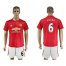 Manchester United #6 Pogba Red Home Soccer Club Jersey