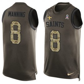 Nike New Orleans Saints #8 Archie Manning Green Mens Stitched NFL Limited Salute To Service Tank Top Jersey