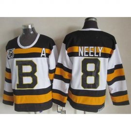 Boston Bruins #8 Cam Neely White CCM Throwback 75TH Stitched NHL Jersey