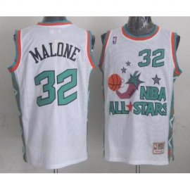 Utah Jazz 32 Karl Malone 1996 All Star White Throwback NBA Jersey Cheap