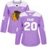 Adidas Chicago Blackhawks #20 Brandon Saad Purple Authentic Fights Cancer Womens Stitched NHL Jersey