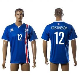 Iceland #12 Kristinsson Home Soccer Country Jersey