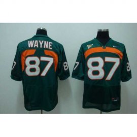 Miami Hurricanes #87 Reggie Wayne Green Stitched NCAA Jersey