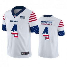 Dallas Cowboys #4 Dak Prescott White Mens Nike Team Logo USA Flag Vapor Untouchable Limited NFL Jersey