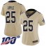 Nike New Orleans Saints #25 Eli Apple Gold Womens Stitched NFL Limited Inverted Legend 100th Season Jersey