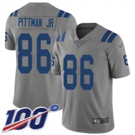 Nike Indianapolis Colts #86 Michael Pittman Jr. Gray Youth Stitched NFL Limited Inverted Legend 100th Season Jersey