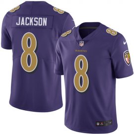 Nike Baltimore Ravens #8 Lamar Jackson Purple Mens Stitched NFL Limited Rush Jersey