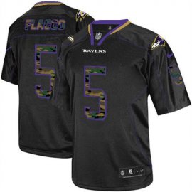 Nike Baltimore Ravens #5 Joe Flacco Black Mens Stitched NFL Elite Camo Fashion Jersey
