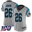 Nike Carolina Panthers #26 Donte Jackson Silver Womens Stitched NFL Limited Inverted Legend 100th Season Jersey