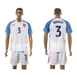 USA #3 Gonzalez Home Soccer Country Jersey