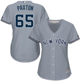 New York Yankees #65 James Paxton Grey Road Womens Stitched MLB Jersey