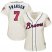 Atlanta Braves #7 Dansby Swanson Cream Alternate Womens Stitched MLB Jersey