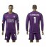 Leicester City #1 Schmeichel Purple Goalkeeper Long Sleeves Soccer Club Jersey