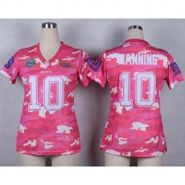 Nike New York Giants #10 Eli Manning Pink Womens Stitched NFL Elite Camo Fashion Jersey
