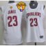 Womens Cavaliers #23 LeBron James White The Finals Patch Fashion Stitched NBA Jersey
