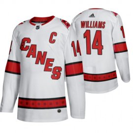 Carolina Hurricanes #14 Justin Williams Mens 2019-20 Away Authentic Player White Stitched NHL Jersey