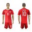 Danmark #10 Eriksen Red Home Soccer Country Jersey