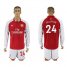 Arsenal #24 Bellerin Red Home Long Sleeves Soccer Club Jersey