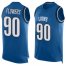 Nike Detroit Lions #90 Trey Flowers Blue Team Color Mens Stitched NFL Limited Tank Top Jersey