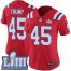 Nike New England Patriots #45 Donald Trump Red Alternate Super Bowl LIII Bound Womens Stitched NFL Vapor Untouchable Limited Jersey