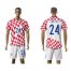 Croatia #24 Caktas Home Soccer Country Jersey