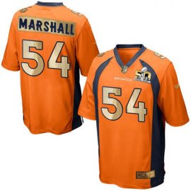 Nike Denver Broncos #54 Brandon Marshall Orange Team Color Mens Stitched NFL Game Super Bowl 50 Collection Jersey
