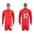 Liverpool #37 Skrtel Home Long Sleeves Soccer Club Jersey