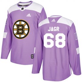 Adidas Boston Bruins #68 Jaromir Jagr Purple Authentic Fights Cancer Stitched NHL Jersey