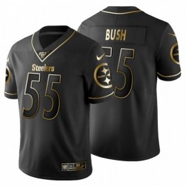Pittsburgh Steelers #55 Devin Bush Mens Nike Black Golden Limited NFL 100 Jersey