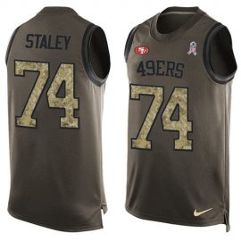 Nike San Francisco 49ers #74 Joe Staley Green Mens Stitched NFL Limited Salute To Service Tank Top Jersey